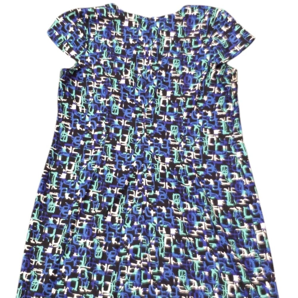 Cap Sleeve Geometric Pattern Midi Dress
